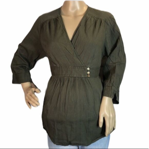 Oh Baby by Motherhood Tops - Oh Baby! by Motherhood Faux Wrap Peasant Blouse L
